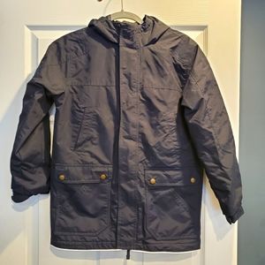 Lands end size Med 10-12 navy blue hooded parka jacket